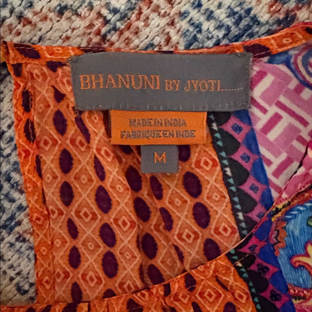 Bhanuni by Jyoti Emilia Beaded Peasant Blouse SZ M VGUC - Picture 8 of 10